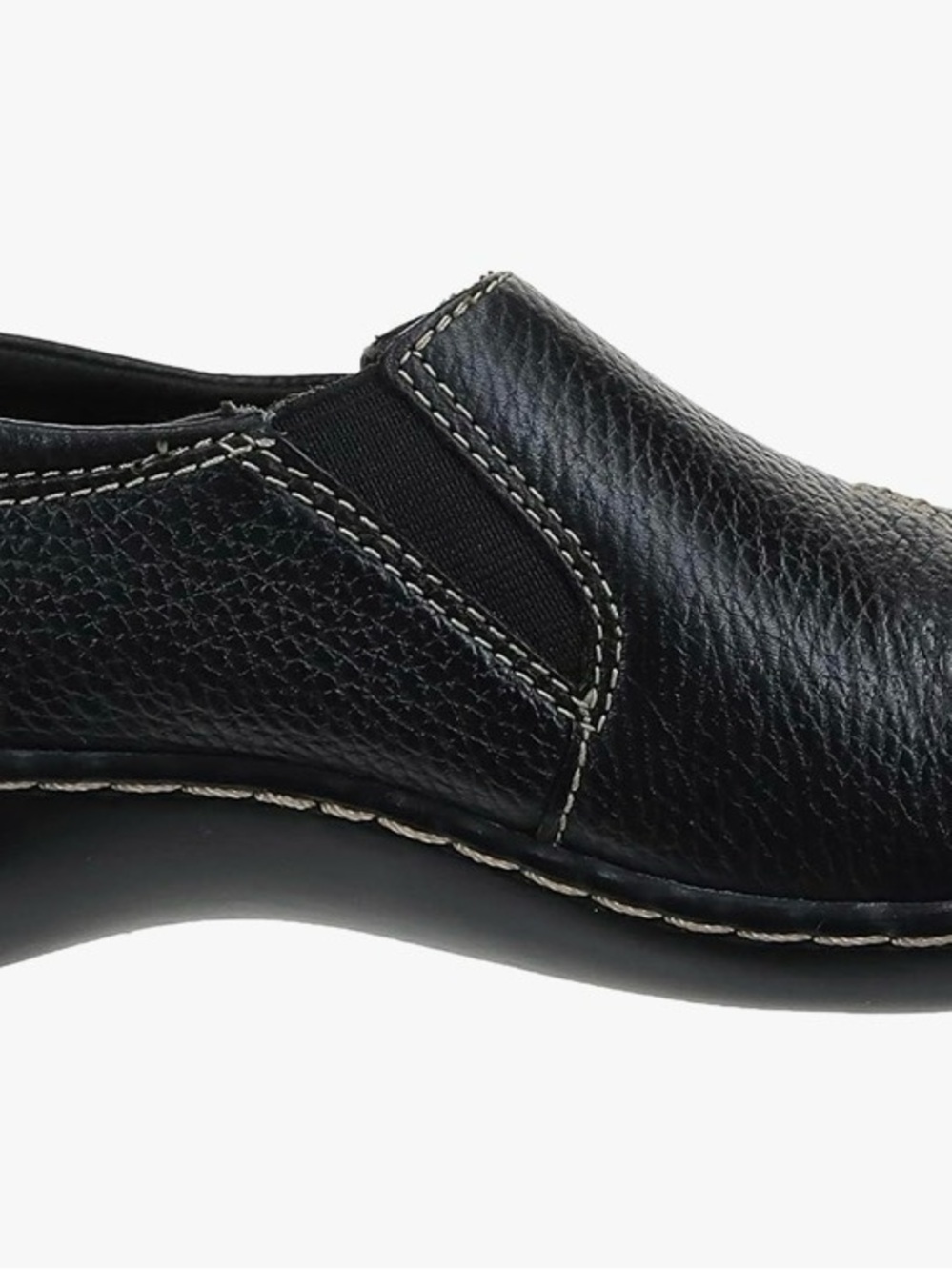 Clarks Black Leather Casual Slip-On Flats - Picture 2 of 5